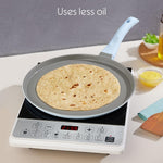 Borosil Ceramic Vajra 31 cm Flat Dosa Tawa | Gas Stove & Induction Compatible, Dishwasher Safe | PFOA and PFAS Free Tava | 1 Year Warranty, Sky Blue