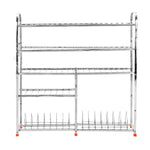 Stainless Steel 5 Shelf 31x30 inches Wall Mount Kitchen Utensils Rack | Dish Rack with Plate & Cutlery Stand | Modular Kitchen Storage Rack | Kitchen Organizer