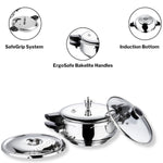 Vinod Magic Stainless Steel Smart 3 in 1 Pressure Cooker 3.5 Litre | 5mm Thick Base | All in One Cooker with Strainer & Glass Lid | Induction and Gas Base | ISI certified | 2 Years Warranty