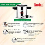 Rudra Stainless Steel Milk Boiler 2 Litre | Premium Induction & Gas Compatible Milk Heating Pot with Whistle Alert | Heavy Gauge Stainless Steel Milk Boiler for Home Kitchen