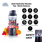 Oslet HydraMax 360W Portable Blender 700ml | 22,000 RPM | 6000mAh Battery (35+ Blends) | 6 Stainless Blades | Fast Charging | BPA-Free | Waterproof | Multi-Purpose for Smoothies, Shakes & Baby Food