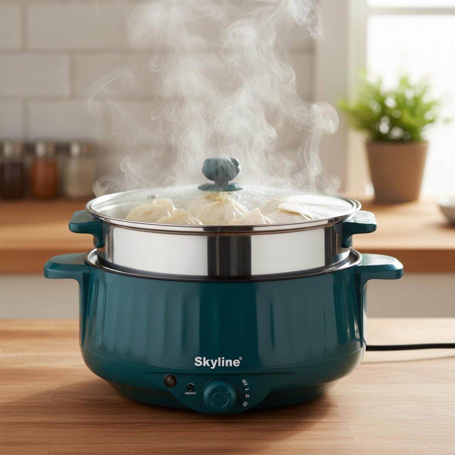 Skyline Momos & Multimaker, 800W Versatile Cooking Appliance for Dumplings, Pancakes, and More