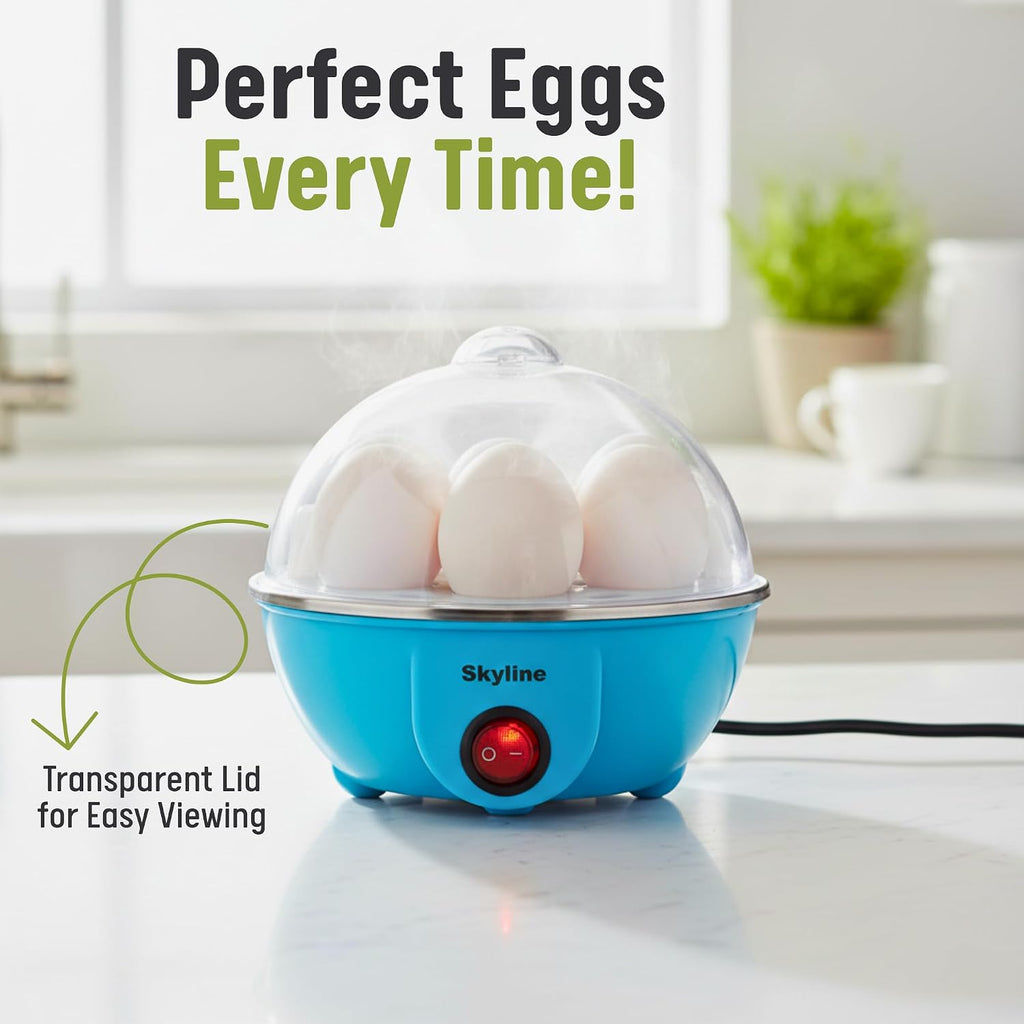Skyline 350 Watt Electric Egg Boiler, Quick & Easy Egg Cooker with BPA-Free Plastic