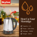 Skyline 1.8L Electric Kettle, 1500W Rapid Heating, Silver VTL-5006