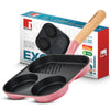 BERGNER Excalibur Lightweight Cast Iron 18cm Breakfast Pan, Sturdy Wooden Handle, Non-Stick Coating, PFAS Free, Perfect Heat Distribution, Elegant Design - Induction Compatible (Pink)