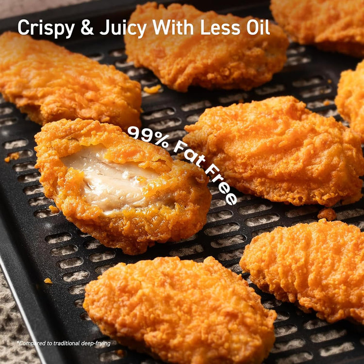 INALSA Air Fryer Oven 2100 W|18 L Capacity|8 Preset Functions with Roast,Reheat,Dehydrate,Bake|LED Touch Display|Rotisserie & Convection|10 Accessories|2 Yr Warranty|Recipe Book, Aero Crisp Pro18 Grey