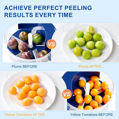 Electric Automatic Fruit & Vegetable Peeler - Rechargeable 50W 1300mAh High-Power Peeler for Potatoes, Garlic, Grapes, Tomatoes & More | 5-Blade Smart Kitchen Tool for Home, Shop & Restaurant Use