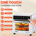 INALSA Crisp Pro 24 Air Fryer Oven 24 Litre 1700W|Digital Display|16 Preset Functions|Rotisserie,OTG,Convection Oven|220°C Max Temp|Oil-Free Cooking|With Crumb Tray, Skewer Rods & More|2 Yr Warranty