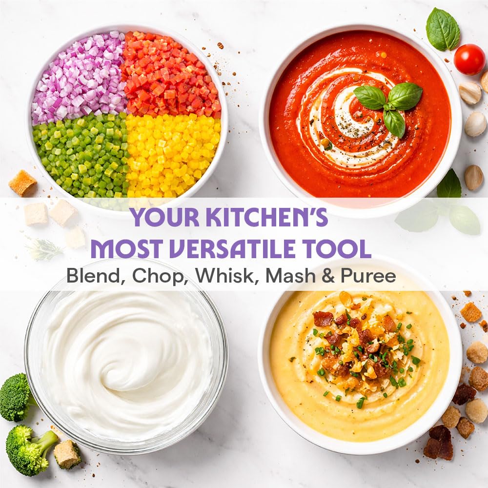 Borosil SmartBlend Hand Blender with Chopper & Whisker | 750ml Beaker & 500ml Chopper | BIS Approved Made in India | Variable Speed Control | SS 301 Blade & Detachable Blending Rod | 2 Years Warranty