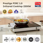 Prestige PIRC 1.0 2200 Watts Infrared Cooktop | Preset Indian Menu Options & Timer | Compatible With Any Metal Cookware With Flat Bottom | Easy to clean | Portable | Black | 1Y Warranty | BIS