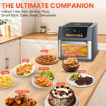 INALSA Air Fryer Oven 2100 W|18 L Capacity|8 Preset Functions with Roast,Reheat,Dehydrate,Bake|LED Touch Display|Rotisserie & Convection|10 Accessories|2 Yr Warranty|Recipe Book, Aero Crisp Pro18 Grey