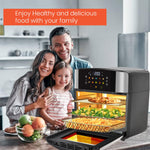 INALSA Air Fryer Oven|16L, 1800W|Stainless Steel Body12-in-1 Functions,Fry,Bake,Grill,Dehydrate,Roast& Reheat|10 Preset|Rotisserie & Convection|Dishwasher Safe Accessories|2Yr Warranty,Aero Crisp 16