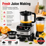 INALSA food processor for kitchen with Mixer Grinder Juicer|1200 Watt Copper Motor|3 Jars|2.5 L Processing Jar|Chopping & Kneading Blade|Centrifugal/Citrus Juicer|Shredding|Slicing-INOX 1200