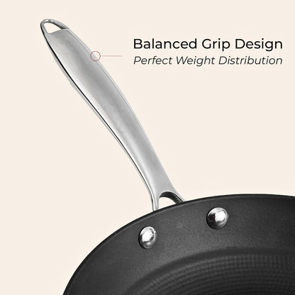 Vinod Ferona Lightweight Cast Iron Frying Pan -1.5 L, 24 cm | No Seasoning Required | Steel Riveted Handle | Metal Spoon Friendly | Gas Stove Compatible | Rust-Proof | No PTFE & PFOA | 2-Year Warranty