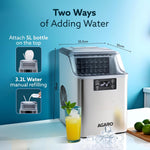 AGARO Galaxy Ice Cube Maker Machine 3.2 litre Countertop, 2 Ways to Add Water, 24 Pcs Ready in 13 Mins, Self-Cleaning Portable Compact, with Ice Scoop & Basket, Perfect for Home/Kitchen/Office/Bar