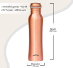 MILTON Copperas Gift Set of 2 bottles, 950ml with 2 pc Tumbler, 100% Pure Copper, BPA Free, Leak Proof, Office Bottle, Boosts Immunity, Supports Digestive & Liver Health, Ayurveda Inspired