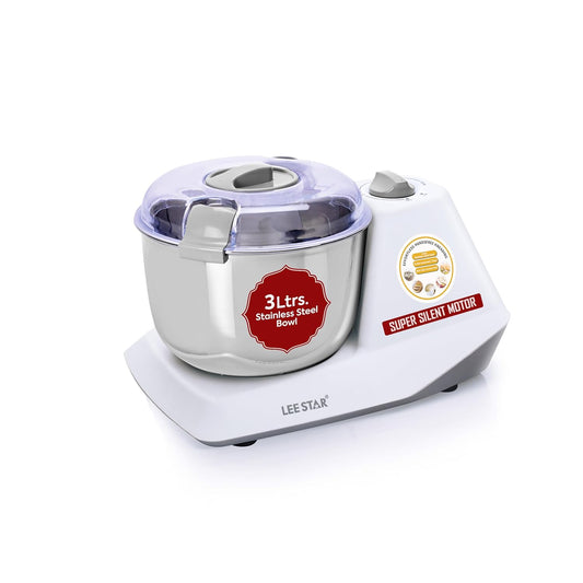 Lee Star Automatic Electric Atta Kneader, Dough Mixer Machine, Atta Kneader Machine with 3L Stainless Steel Bowl, 650W - White (LE-837)