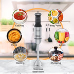 INALSA Hand Blender Mixer|1700W Copper Motor|Chopper,Dough Maker,Whisker & Jar Attachment|Low Noise|20 Speed Control & Turbo Function|BPA Free|Anti-Splash|2 Yr Warranty,Robot Inox 1700 Mix N Blend