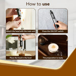 AGARO Royal Milk, 3‑Speed Electric for Coffee with Whisk and, Mixer, Stand‑up Design, for Cream (Whisk Milk), Rechargeable, Stainless Steel