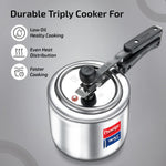 Prestige 5L+3L Triply Svachh Inner Lid Pressure Cooker Combi with 2 Lids|Gas & Induction Compatible|Deep lid for spillage control|Triply body for even heat distribution|5 Years Warranty|ISI Certified