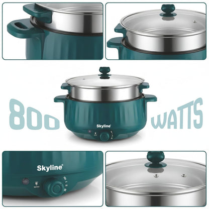 Skyline Momos & Multimaker, 800W Versatile Cooking Appliance for Dumplings, Pancakes, and More