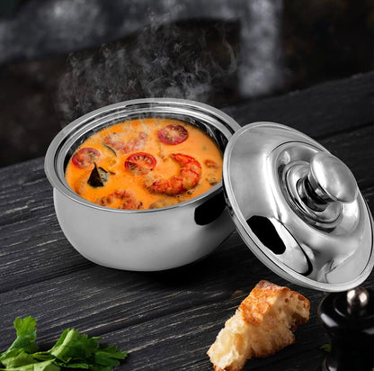 DEVIDAYAL Casserole for Roti | Stainless Steel Hot Box for Kitchen and Home | Chappati Steel Hot Pot with Lid (Silver) (1000 ml)