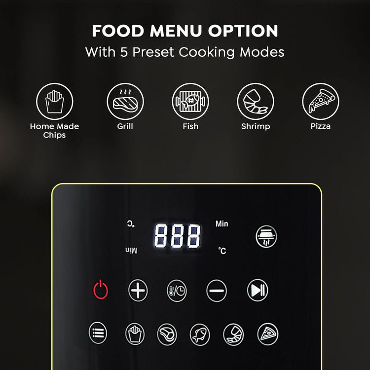 Prestige Air Flip All-In-One 4.5 Litre Air Fryer| Air Frying and Grilling with a Flip| 5 Preset Menu| Air Fryer Mode and Grill Mode|360 View Glass Air Fryer Basket