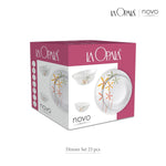 La Opala Novo Collection Opal Glass Crockery | for Family of 6 | Dinner Set 23 pcs English Lavender | Plates & Bowls for Dining | Microwave Safe | 100% Vegetarian | Extra Strong | Light & White