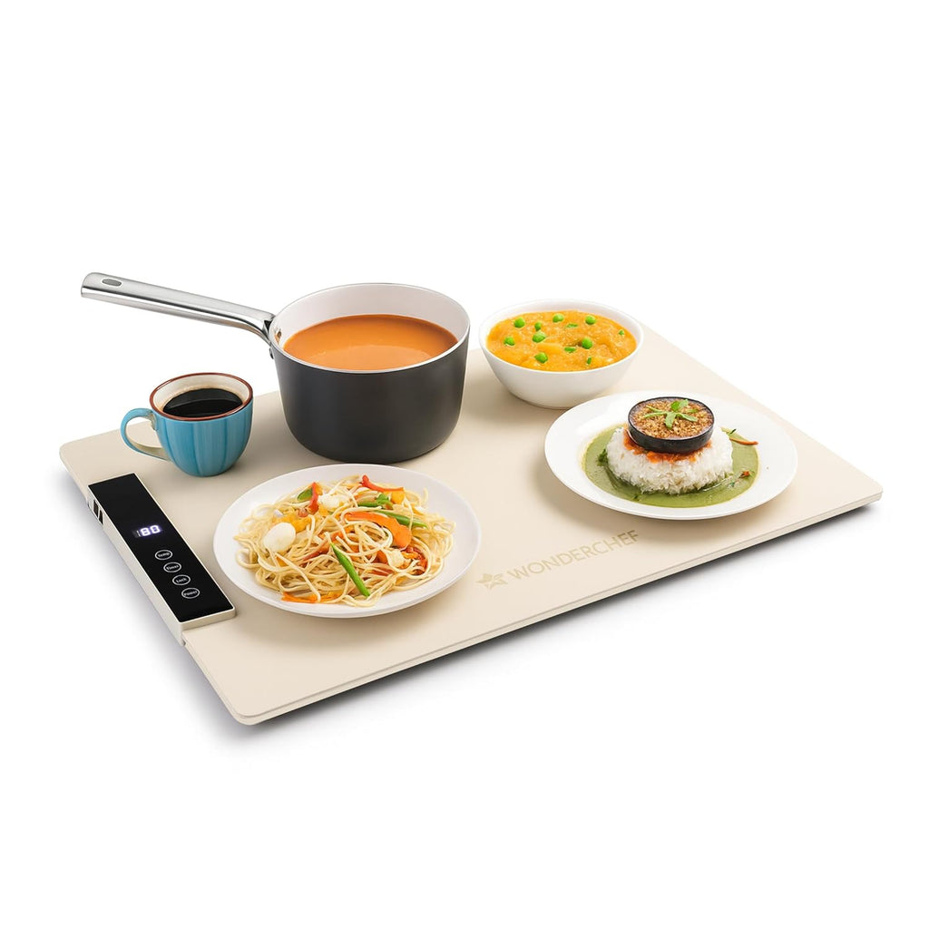 Wonderchef WonderMat Food Warming Mat, Food-Grade Silicone, for Warming Cast-iron/Stainless-steel/Ceramic/Glass/Enamelware, Warms Soup Bowls, Lunch Boxes, Baby Food, Beverages, Rollable, 2-Yr Warranty