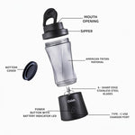 Oslet HydraMax 360W Portable Blender 700ml | 22,000 RPM | 6000mAh Battery (35+ Blends) | 6 Stainless Blades | Fast Charging | BPA-Free | Waterproof | Multi-Purpose for Smoothies, Shakes & Baby Food