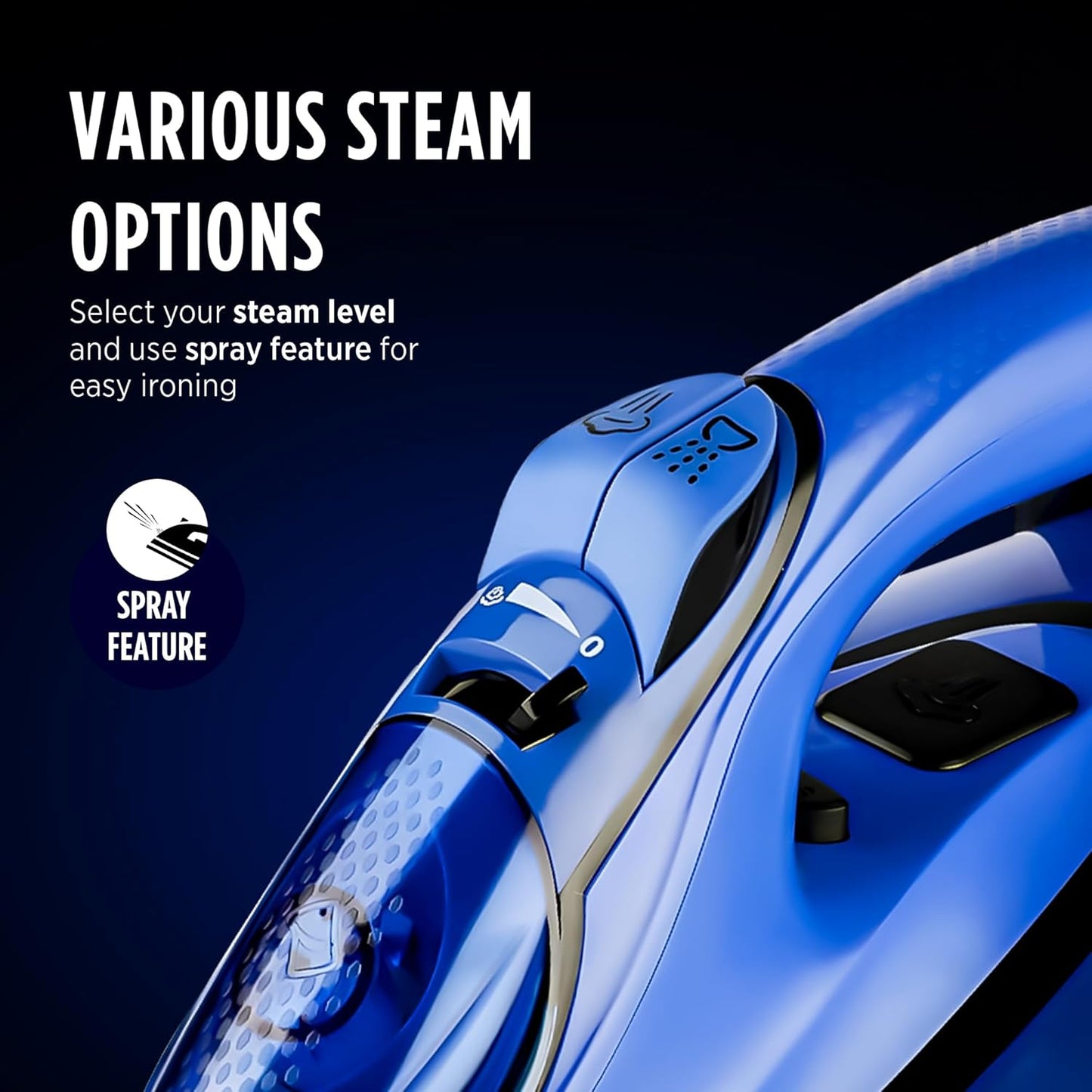 Warmex 2200W No knob Automatic Steam Cloth Iron No Burn Guaranteed with Smart Perfect Care Temperature Control | Heavy Duty Press Ironing Clothes for Home & Travel, Auto Cleaning & Shut Off Sensor-Blue