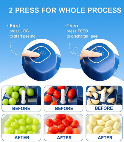 Electric Automatic Fruit & Vegetable Peeler - Rechargeable 50W 1300mAh High-Power Peeler for Potatoes, Garlic, Grapes, Tomatoes & More | 5-Blade Smart Kitchen Tool for Home, Shop & Restaurant Use