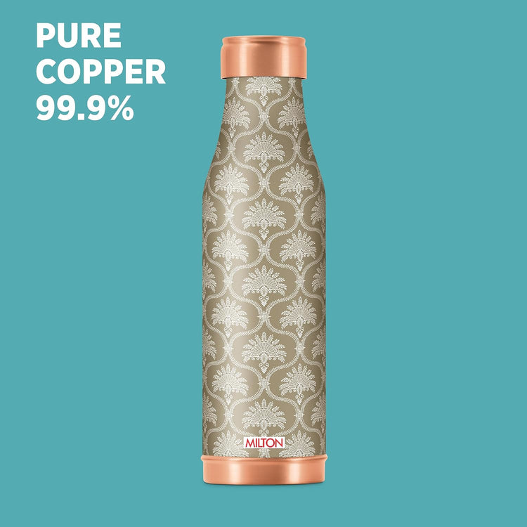 MILTON Amaya Copper Drinkware Gift Set, 99.9% Pure Copper Water Bottle 850 ml each,2 Tumbler 280 ml each, Leak-Proof Design,Ayurveda Health Benefits, Boosts Immunity, Heart Health & Anti-Aging, Royal