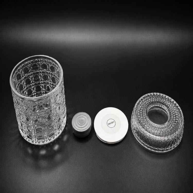 IndElite Luxury Rotating Whiskey Glass Set of 1| Crystal Cut Spinning Whisky Glass with LED Light Coaster | Premium Barware Gift for Men & Whiskey Enthusiasts