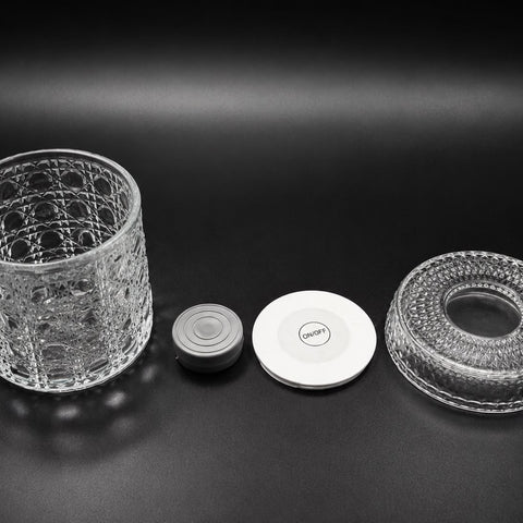 IndElite Luxury Rotating Whiskey Glass Set of 1| Crystal Cut Spinning Whisky Glass with LED Light Coaster | Premium Barware Gift for Men & Whiskey Enthusiasts