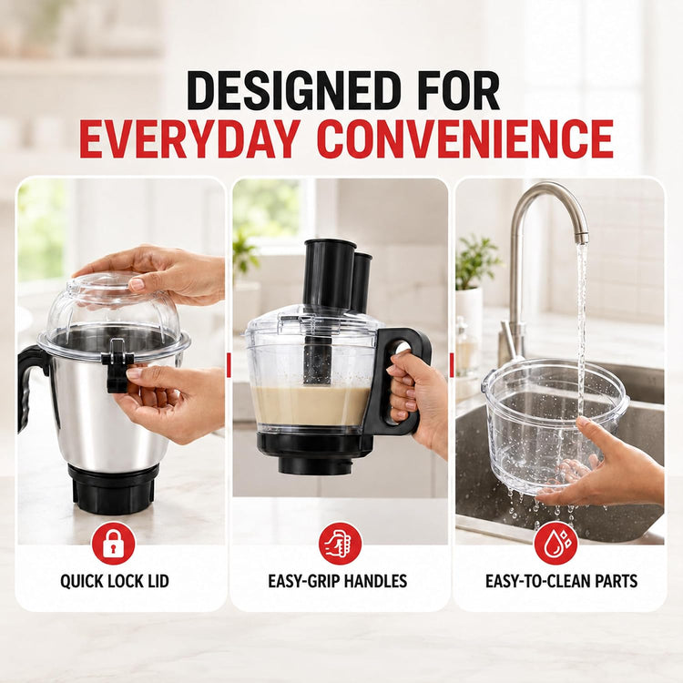INALSA Mixer Grinder + food Processor|900W|7 Yr Warranty On Motor|Triton FP
