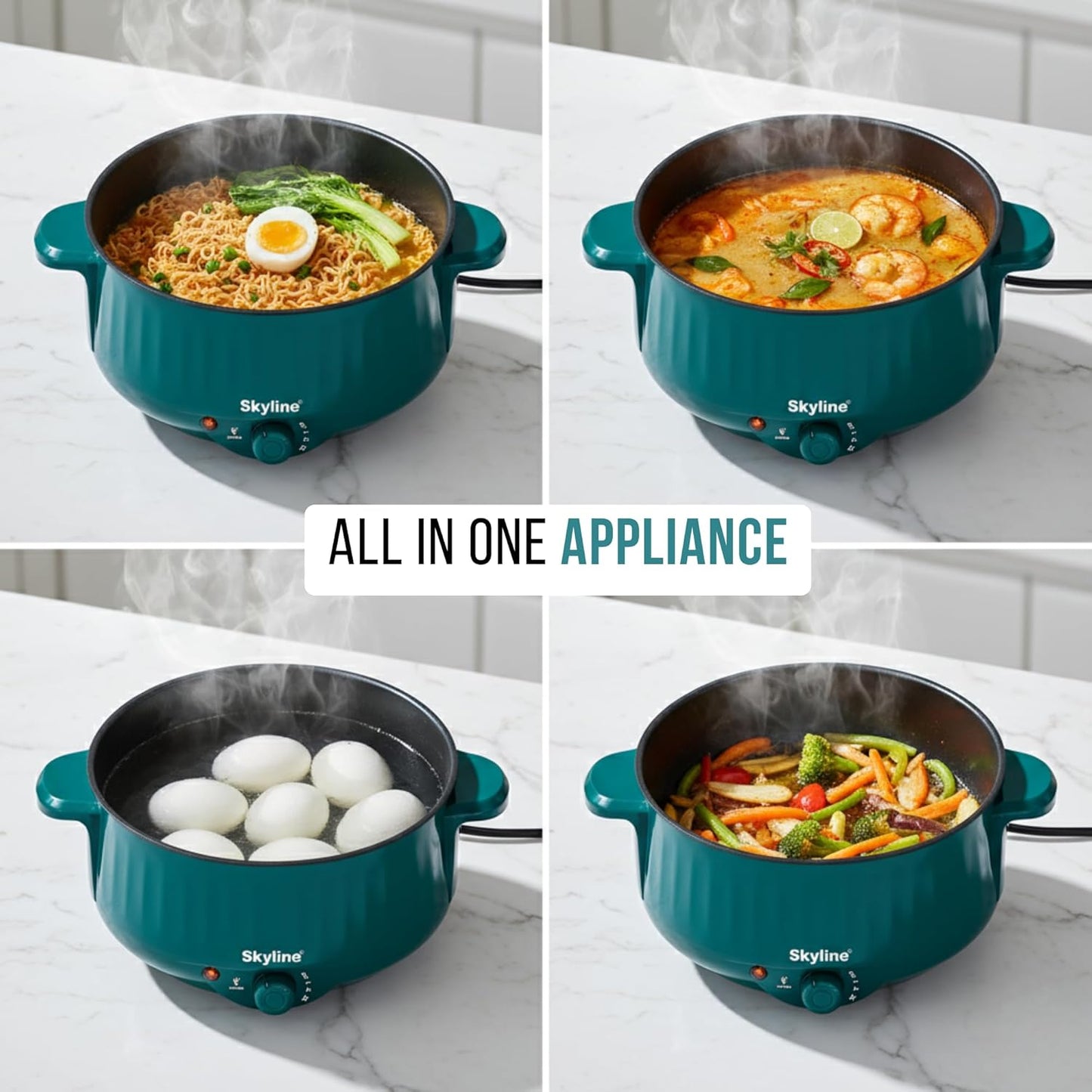 Skyline Momos & Multimaker, 800W Versatile Cooking Appliance for Dumplings, Pancakes, and More