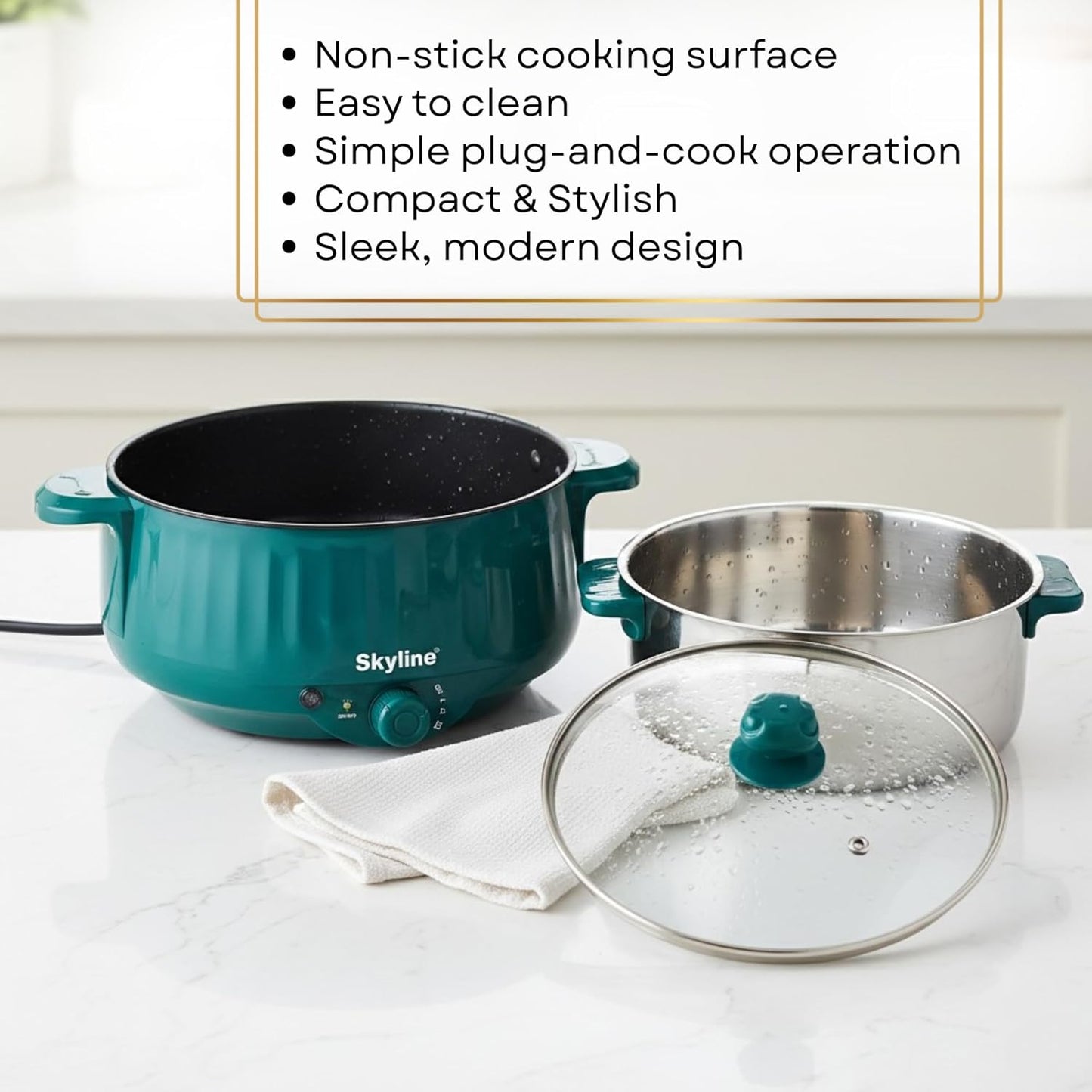 Skyline Momos & Multimaker, 800W Versatile Cooking Appliance for Dumplings, Pancakes, and More