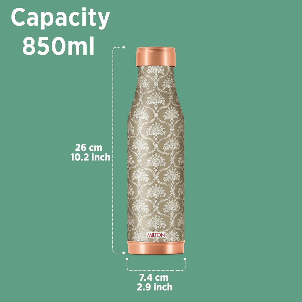 MILTON Amaya Copper Drinkware Gift Set, 99.9% Pure Copper Water Bottle 850 ml each,2 Tumbler 280 ml each, Leak-Proof Design,Ayurveda Health Benefits, Boosts Immunity, Heart Health & Anti-Aging, Royal