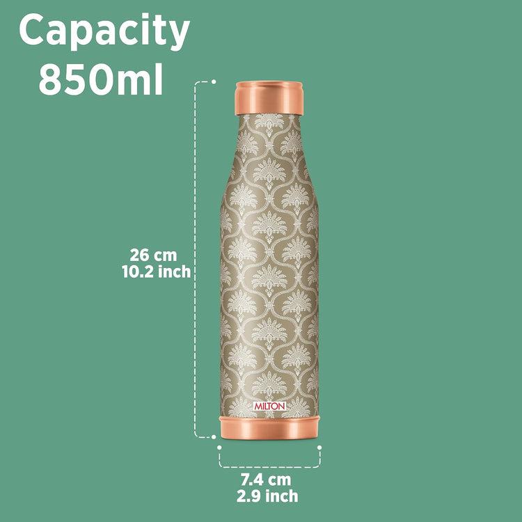 MILTON Amaya Copper Drinkware Gift Set, 99.9% Pure Copper Water Bottle 850 ml each,2 Tumbler 280 ml each, Leak-Proof Design,Ayurveda Health Benefits, Boosts Immunity, Heart Health & Anti-Aging, Royal