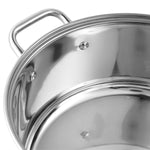 Vinod Roma Saucepot Stainless Steel Set of 2 with Glass Lid | 1.1 and 1.5 Litre | Biryani Pot | Sandwich Bottom | Rivetted Handle| Induction & Gas Base | 2 Year Warranty