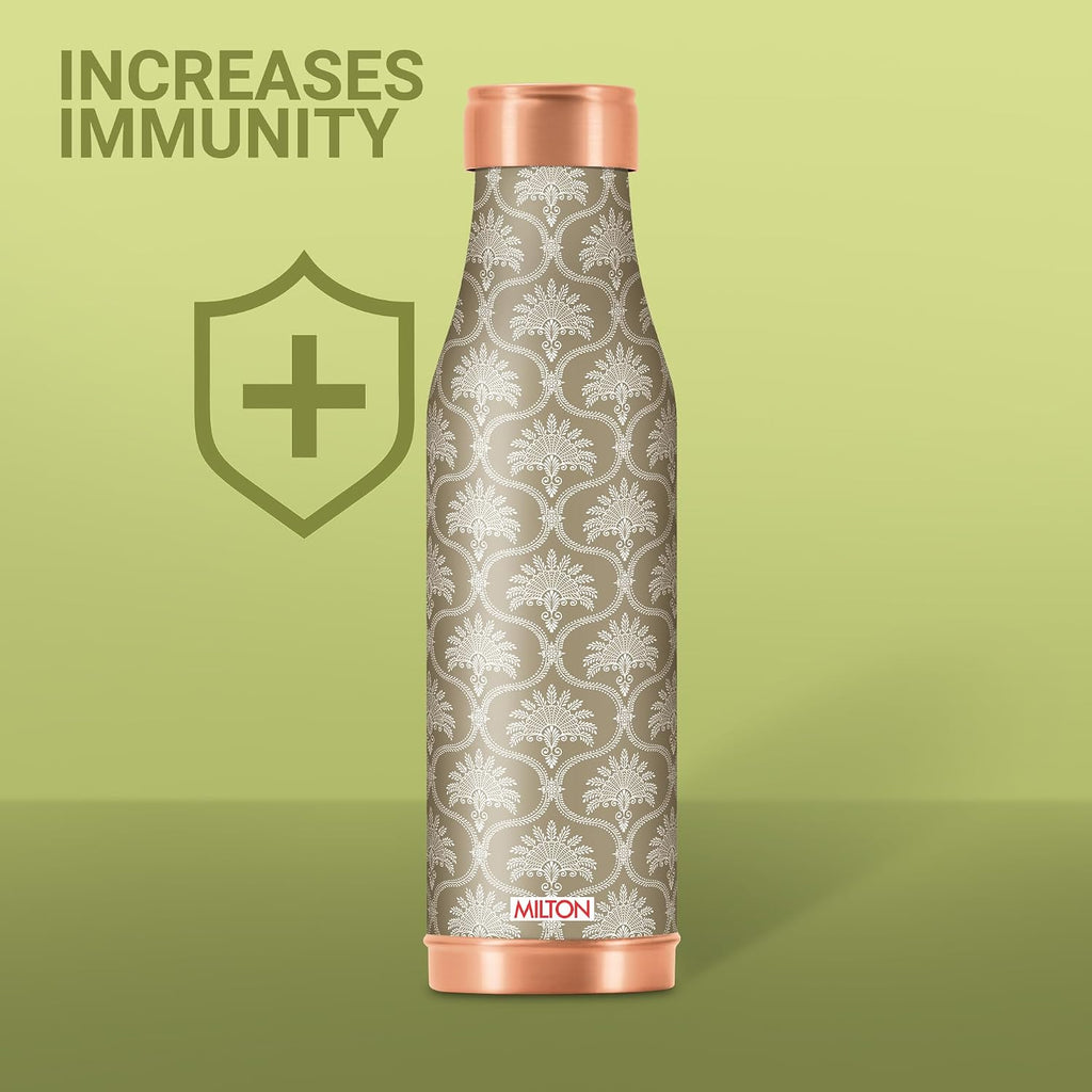 MILTON Amaya Copper Drinkware Gift Set, 99.9% Pure Copper Water Bottle 850 ml each,2 Tumbler 280 ml each, Leak-Proof Design,Ayurveda Health Benefits, Boosts Immunity, Heart Health & Anti-Aging, Royal