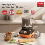 Prestige Vertical PVG 1.5 Wet Grinder with Stainless Steel Drum 200 W, 1.5 L (Black & Orange)