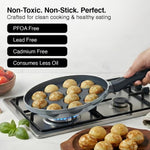 Prestige Non-Stick 12 Pits Paniyarakkal 24cm with Glass Lid | Appe Patra | Appe Maker | Omega Select Plus | PFOA Free | Metal Spoon Friendly | Sturdy Handle | 1Y Warranty | ISI Certified