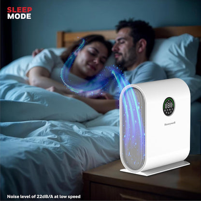 Honeywell New Launch Air Purifier for Home, 4-stage filtration, Covers 589 sq.ft,H13 HEPA Filter, WiFi App&Voice Control, Filter Life Upto 9000 Hrs, Removes 99.99%PM2.5, AQI LED Display - Air Touch V5