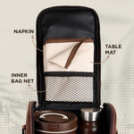 Oliveware TESO Musk Lunch Box | 3 Microwave-Safe Containers (2×420ml, 1×620ml) + 750ml Steel Bottle + 130ml Pickle Box + Steel Cutlery | Premium Carry Bag | Freezer & Dishwasher Safe (Brown)