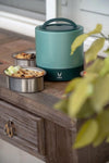 VAYA TYFFYN Lunch Box for Office for Men, with Polished Stainless Steel Containers,1000ml Vacuum Insulated Hot Lunch Box Without BagMat, Leakproof Hot Tiffin Box with 3 Compartments, Green