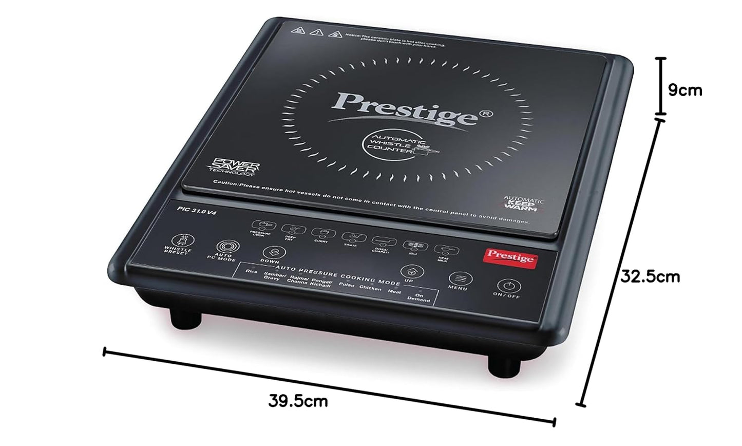 Prestige PIC 31.0 V4 2000W Induction Cook-Top(Black, Automatic Whistle Counter, Power Saving Technology)