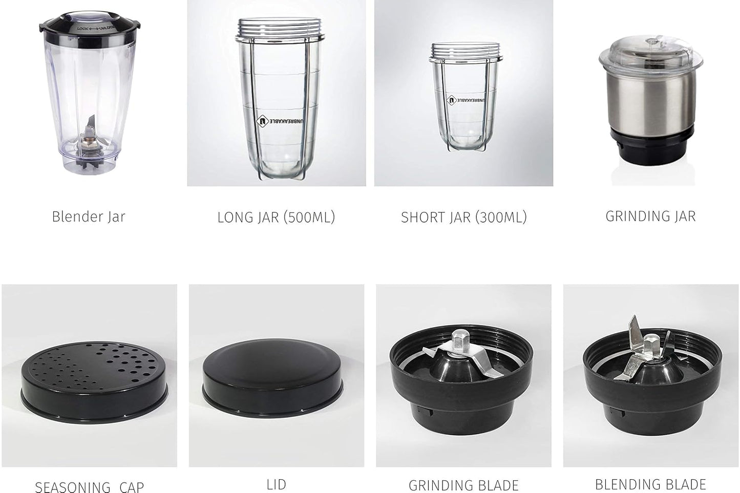 LEE STAR Nutrimix Electric Blender Grinder Smoothie Maker With 400 Watt Heavy Duty Copper Motor, 2 Blending Jar & 2 Grinding Jar For Puree, Dry Fruit Shakes & Dry Wet Grinding, LE-810