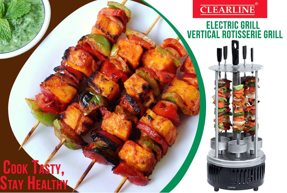 Clearline Electric Grill Tandoor Vertical Rotisserie Grill- Barbecue - Kabab Tikka Maker,Black